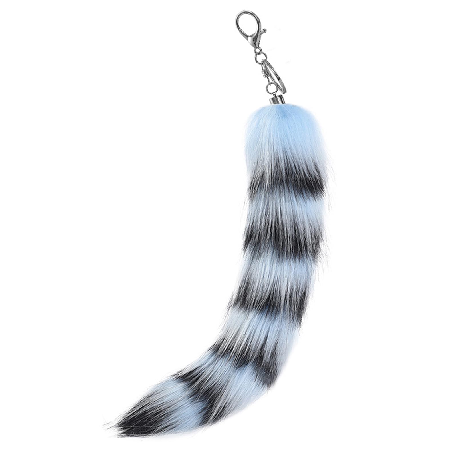 Blue Fox Tail Plush Keychain, Fluffy Therian Style Bag Charm, Soft Cosplay Pendant for Renaissance Fairs, Costume Parties, Stylish Daily Accessory for Keys Backpacks-image-31