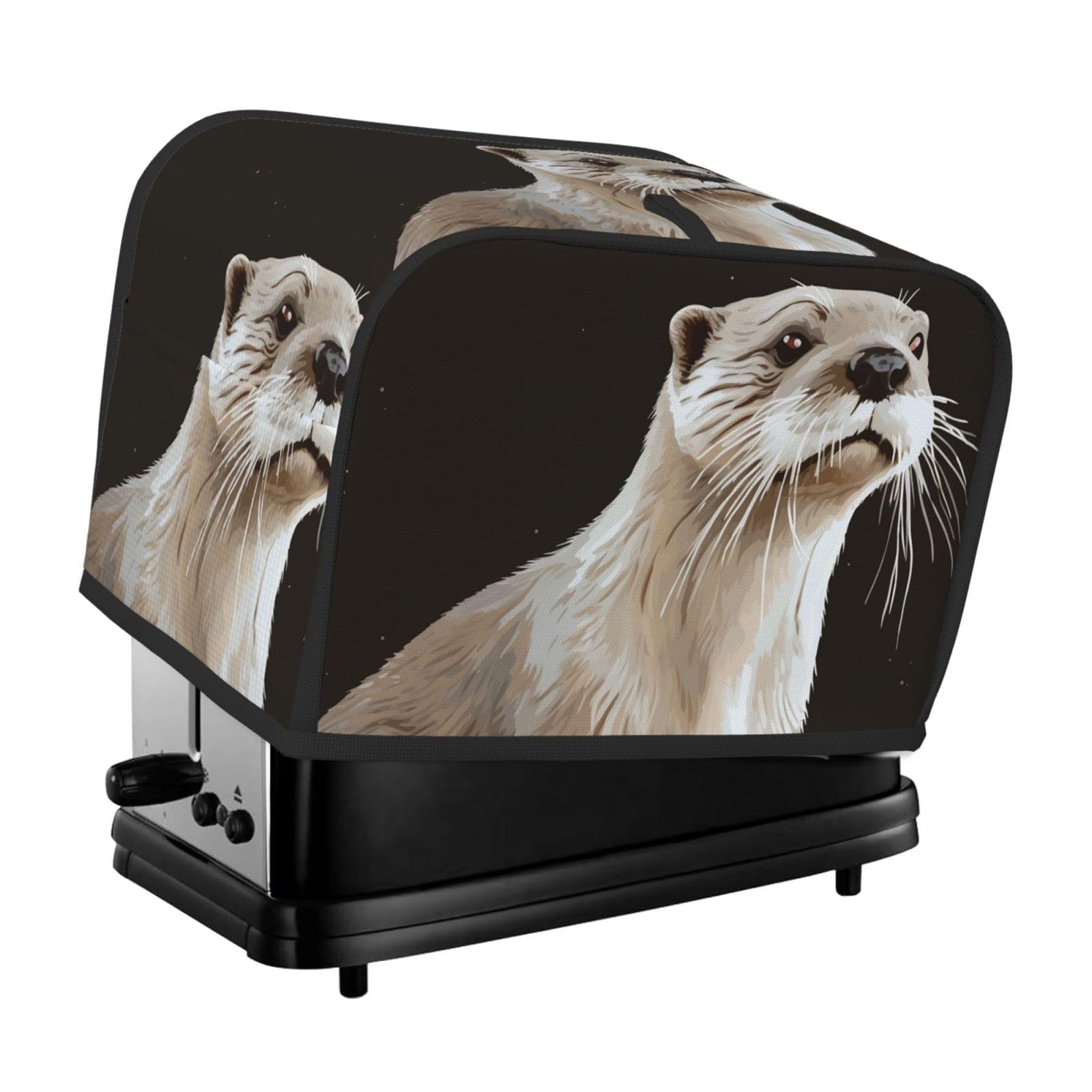 Fodpand Black Toaster Covers 2 Slice Otter Bread Machine Cover Quilted Dustproof Toaster Cover Washable Bread Maker Protective For Kitchen Small Appliance
