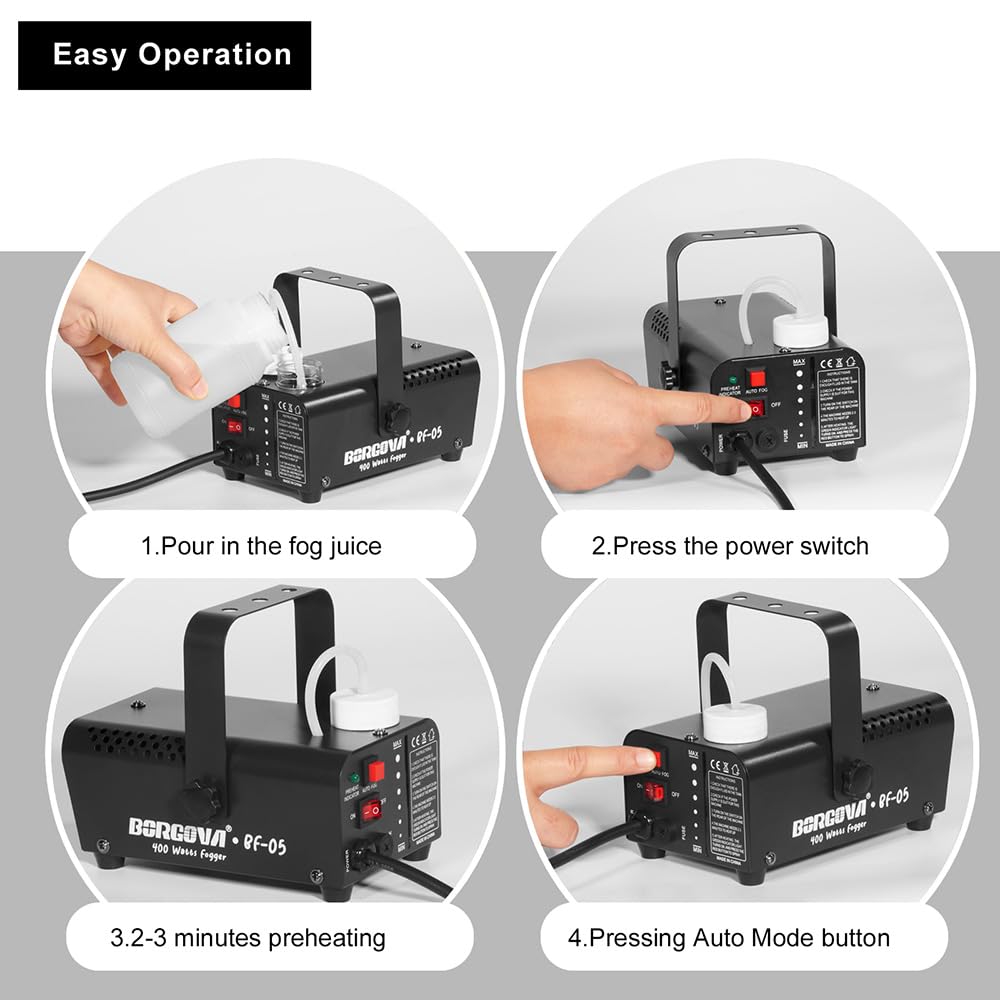 1000W Fog Machine with Timer, Wireless Remote, and Manual Control - Ideal for Halloween, Parties, Stage Performances, Concerts, and Clubs