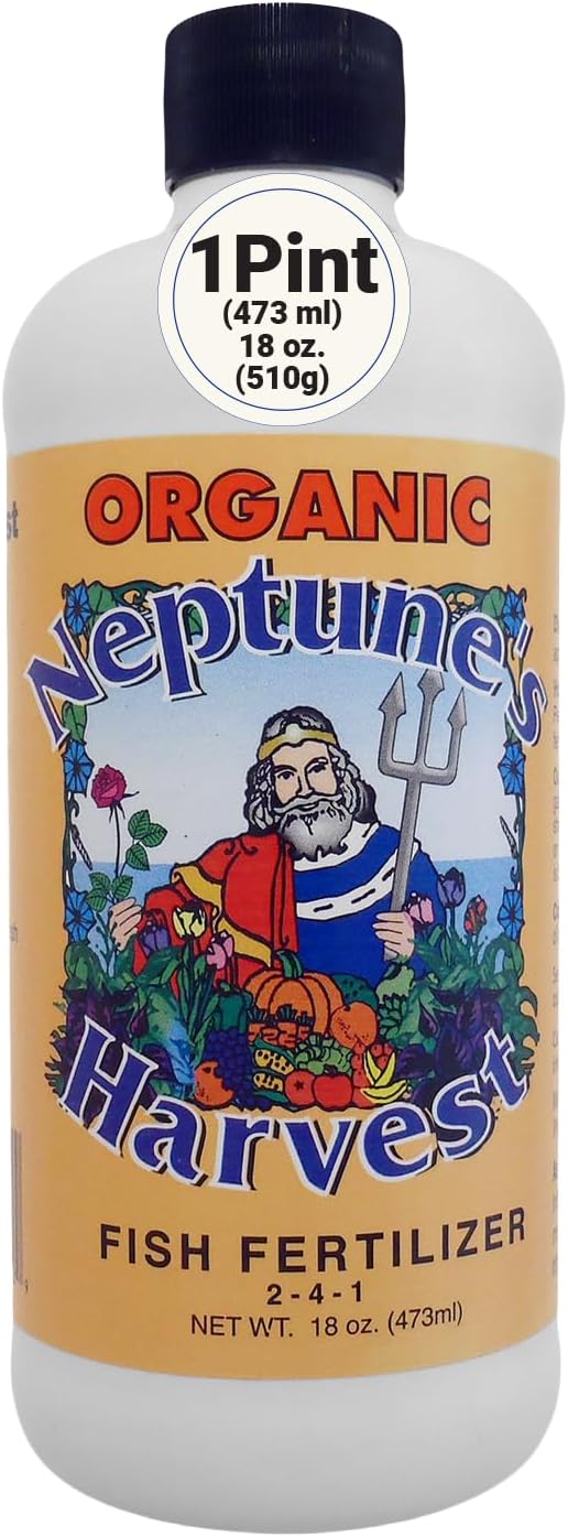 Neptune's Harvest Fish Fertilizer (2-4-1) - Organic Liquid Plant Fertilizer - Fish Hydrolysate for Vegetables, Flowers, Fruit, Trees, Grass - Indoor and Outdoor Plant Food (Pint)