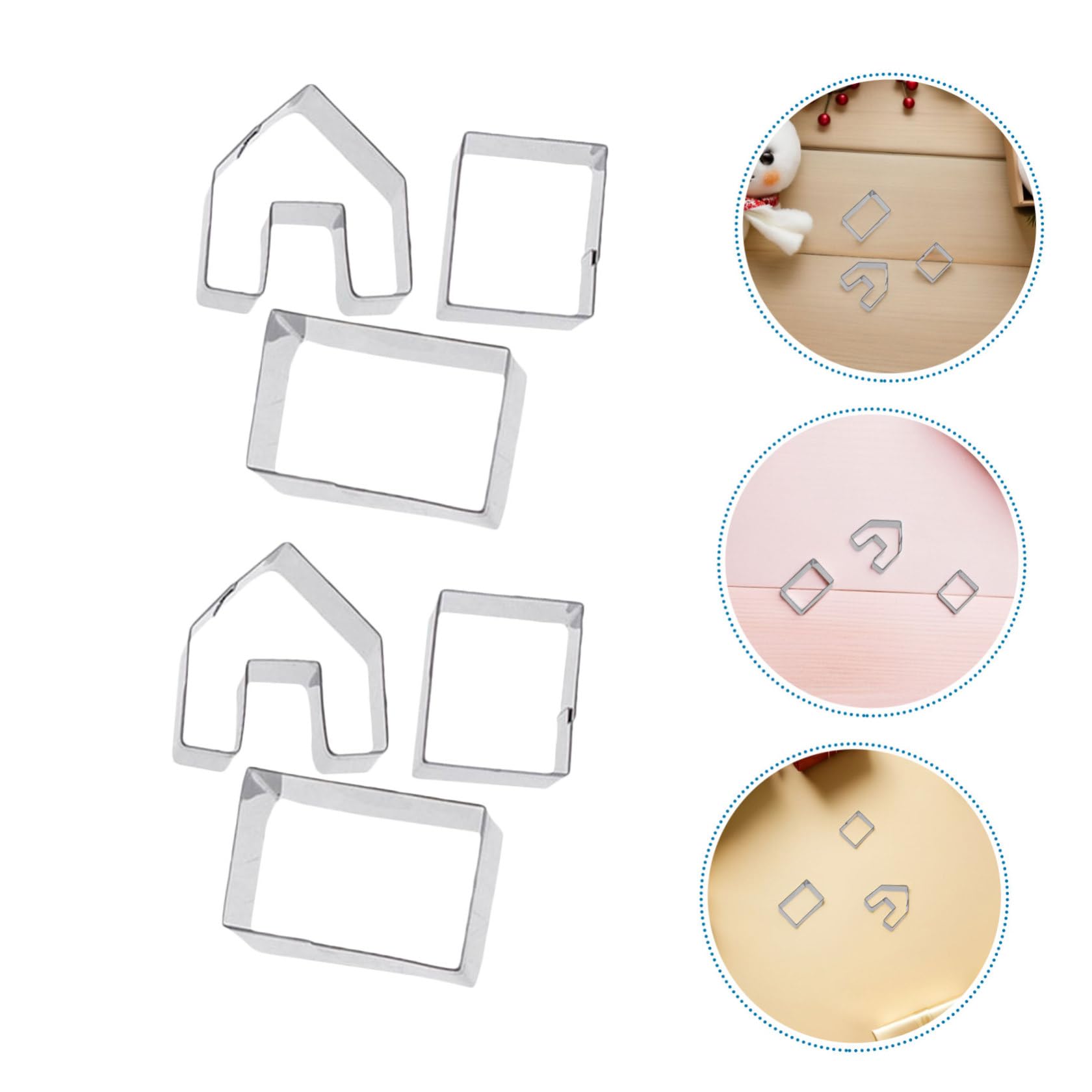 Tomaibaby 5 Sets/ 15Pcs Christmas Cookie Cutters Set 3D Acero Inoxidable Mini Gingerbread Casa Cortador de Galletas Kit Hornee su Propia Peque?a Casa de Navidad DIY Herramientas para