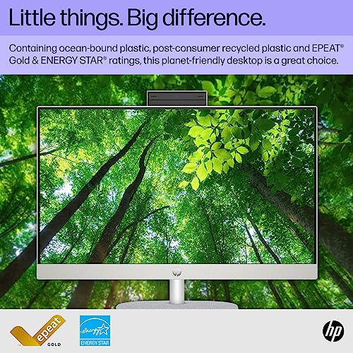 Image of HP 23.8 inch All-in-One Desktop PC, FHD Display, AMD Athlon Gold 7220U, 8 GB RAM, 256 GB SSD, AMD Radeon Graphics, Windows 11 Home, 24-cr0020 (2023)