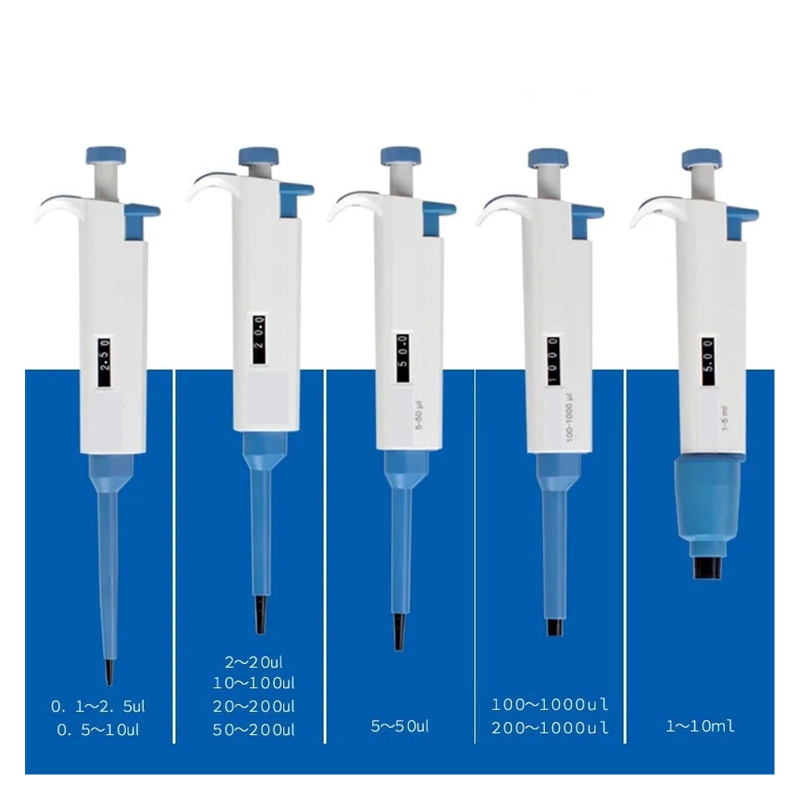 pipeta de Laboratorio, Equipo de Laboratorio Pipeta monocanal plástico Micropipeta Ajustable(100-1000ul)