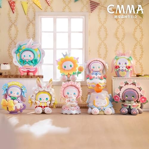 Aven Rabbit Emma Birthday Party Series Mystery Box Toy Figure Action Blind Box Cute Popular Collectible Toys Girl Birthday Party Gift Christmas Toy Room Desktop Decoration（1 Pack） #TOP1