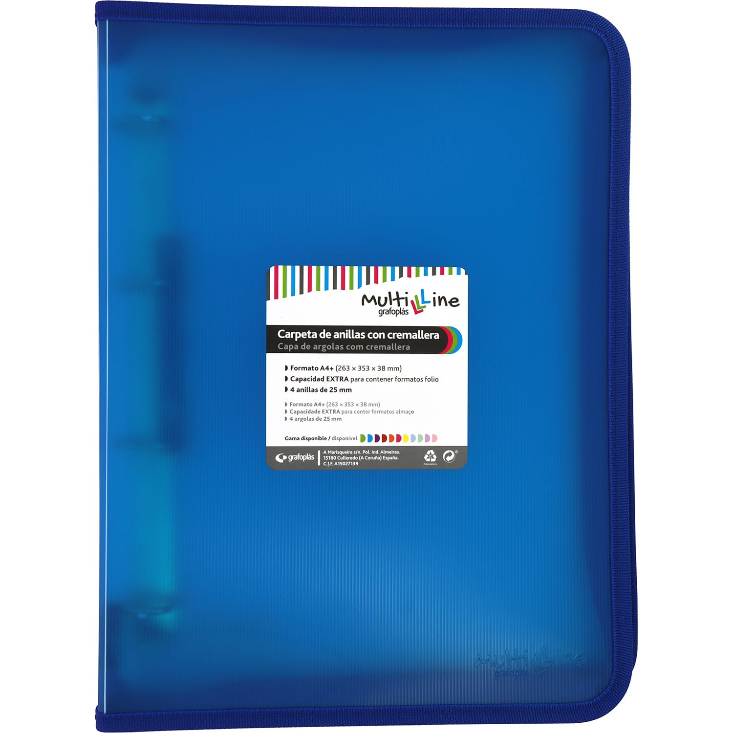 Grafoplás - 30121635 - Grafoplas Classeur A Anneaux A4+ Violet 4 Anneaux 25 Mm Polypropylene