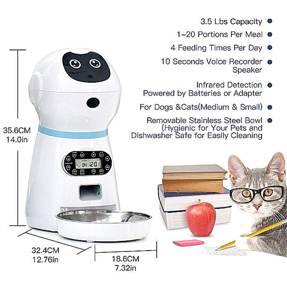 Comedero Automatico Gatos Comedero Perro Automatico Alimentador Automático De Mascotas Robot Que Sincroniza La Máquina De Alimentación Inteligente EU