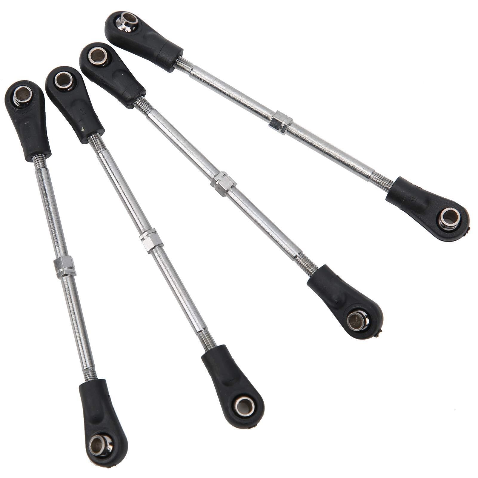 4X Barras de Dirección Ajustables 83-92mm para 1/10 RC Monster Truck Racing Truck - Piezas de Dirección de Metal con Tornillos y Tuercas