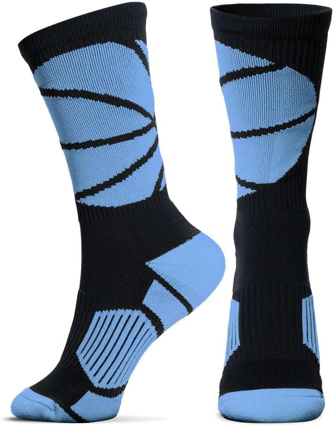 ChalkTalkSPORTS Elite Basketball Socks | Performance Mid Calf Socks with Ball | Youth & Adult | Men & Women | Multiple Colors