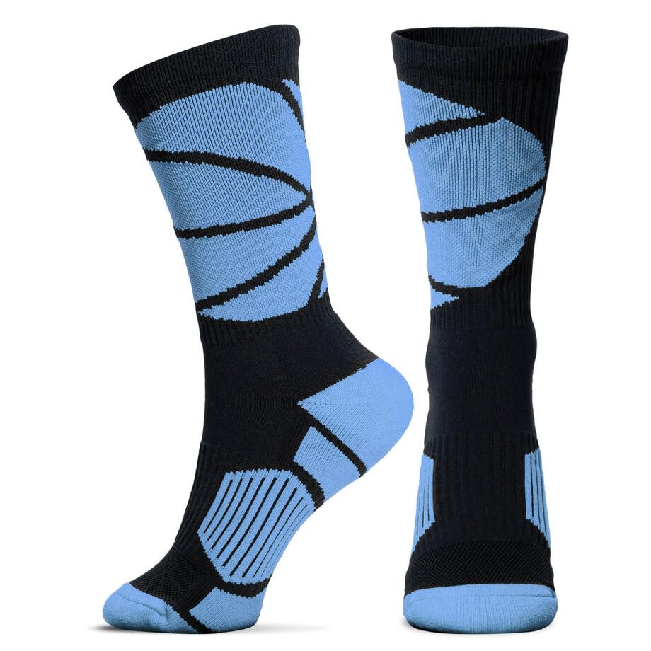 Image of ChalkTalkSPORTS Basketball Socks - Cushioned Mid-Calf Crew - Youth & Adult | Moisture-Wicking Performance Blend, Athletic Basketball Gear, Stay-Up Technology, Arch Support, Breathable, Boys and Men