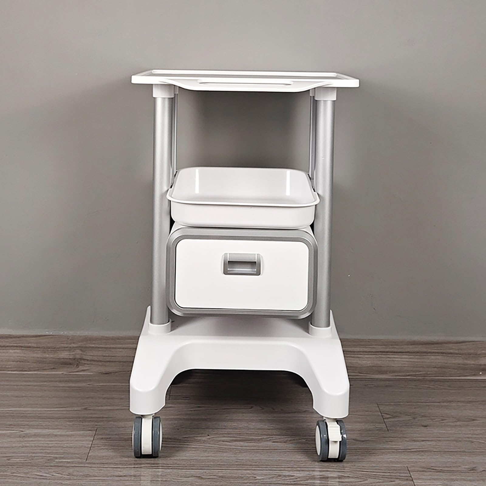 Chariot Médical À roulettes, Chariot D'Échographie Mobile, Chariot De Rangement pour Produits De Beauté, Chariot De Laboratoire À roulettes avec Tiroir pour La