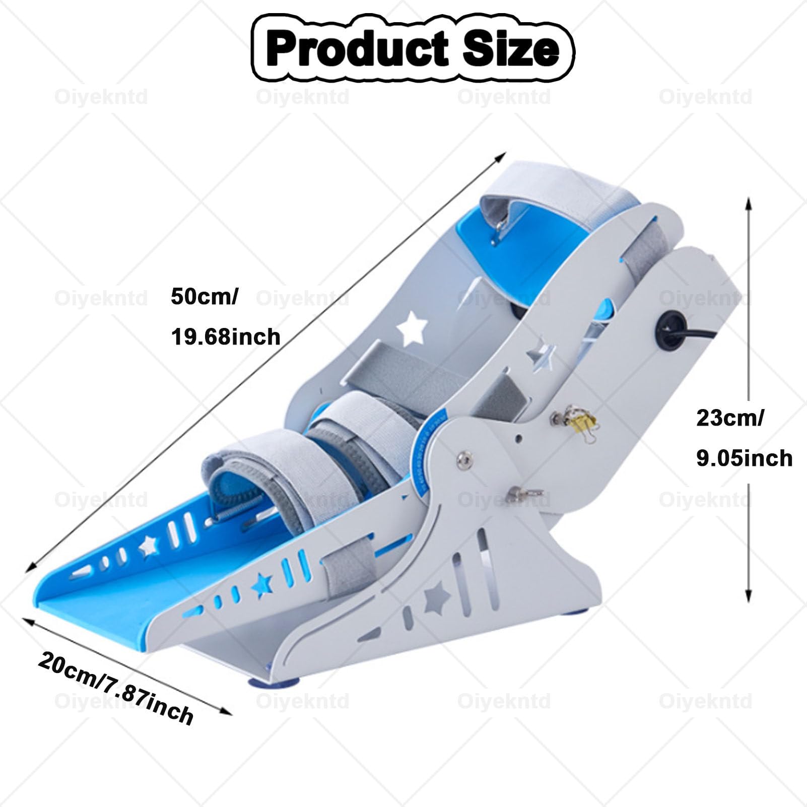 Entrenador eléctrico de tobillo, equipo de rehabilitación para pie caído, con control remoto, entrenamiento bidireccional de dorsiflexión y flexión-extensión, ángulo ajustable de 9 velocidades