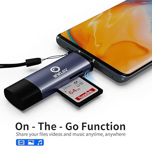 Miniatura 5 de Adaptador de lector de tarjetas de memoria micro SD USB C USB2.0 para adaptador de tarjeta de memoria SDMicro sd para tarjetas MicroSDXC y SDHC, SD,