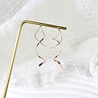 Vista 31 de Handmade Spiral Threader Earrings Sterling Silver Hypoallergenic Twisted Pull Through Drop Dangle Earrings for Women - Silver & Gold