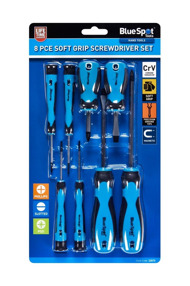 Bluespot Blue Spot Tools 8Pce Soft Grip Screwdriver Set