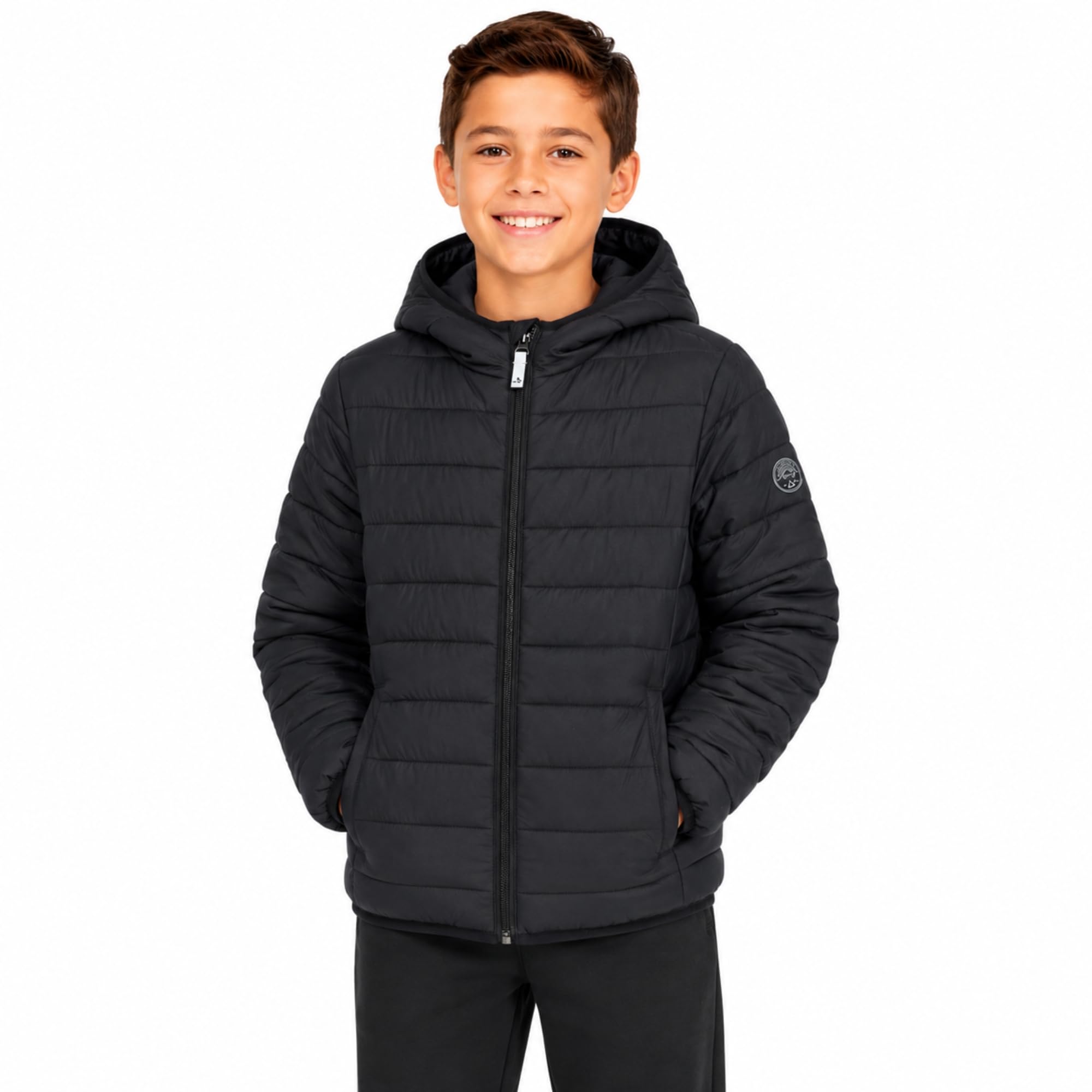 Packable Puffer Jackets for Boys, Hooded Boys Winter Coat Outerwear