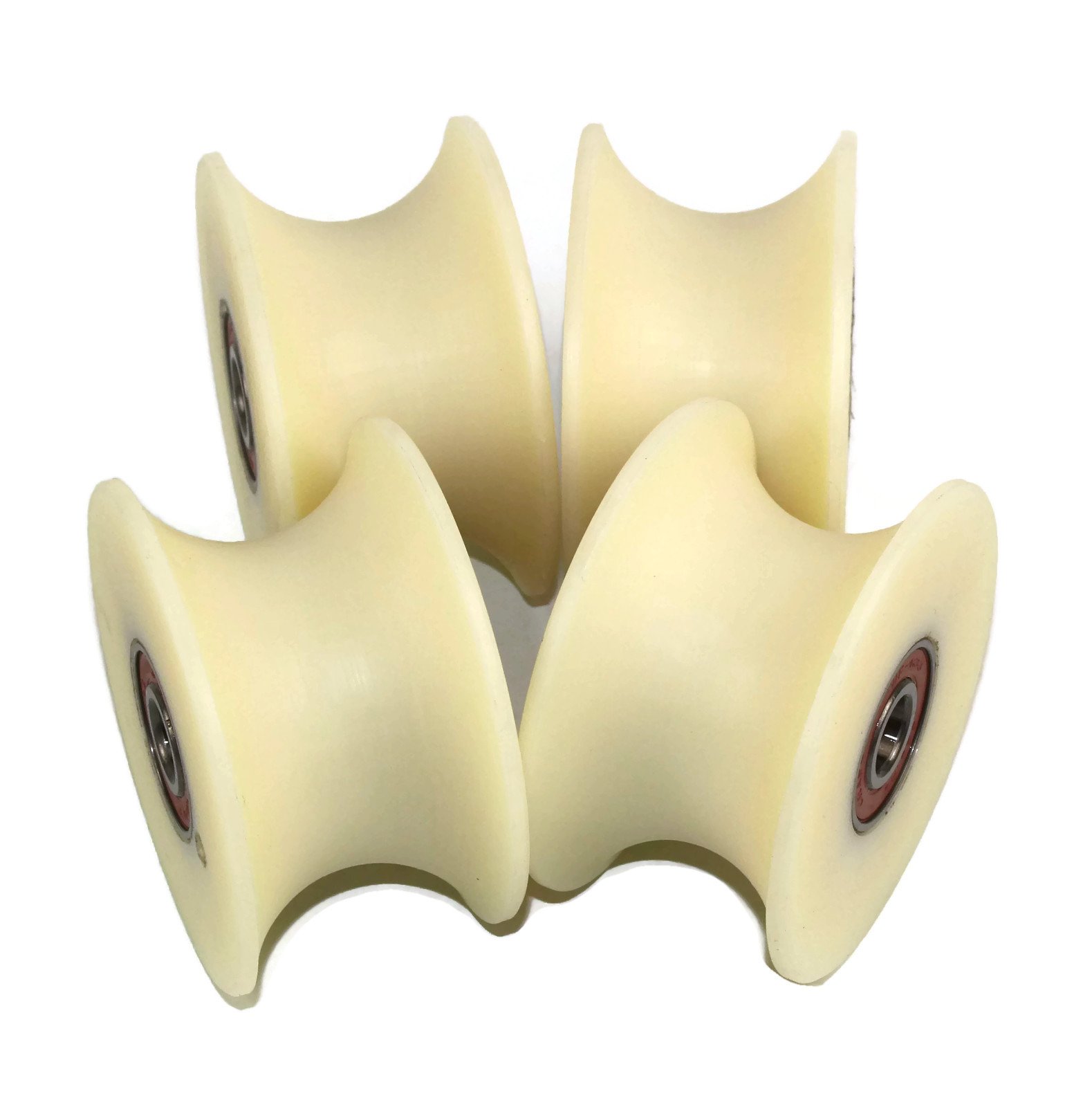 80-43-12) 4 Stück x 80mm Durchmesser gefräste Nylon-Riemenscheibe verschiedene Rillengrößen Made in EU (43mm Nut-12mm Lager