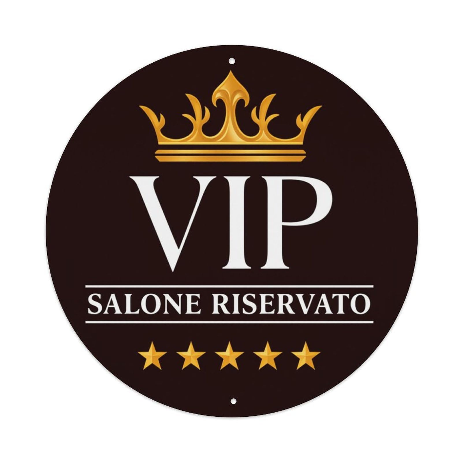 Lzwbntey Vintage Crown Vip Salon Reserved For Stars Metal Tin Sign Retro Wall Decor For Home Bar Garage Cafe, Indoor & Outdoor Decorative，Circle Metal Poster, 8X8 Inch