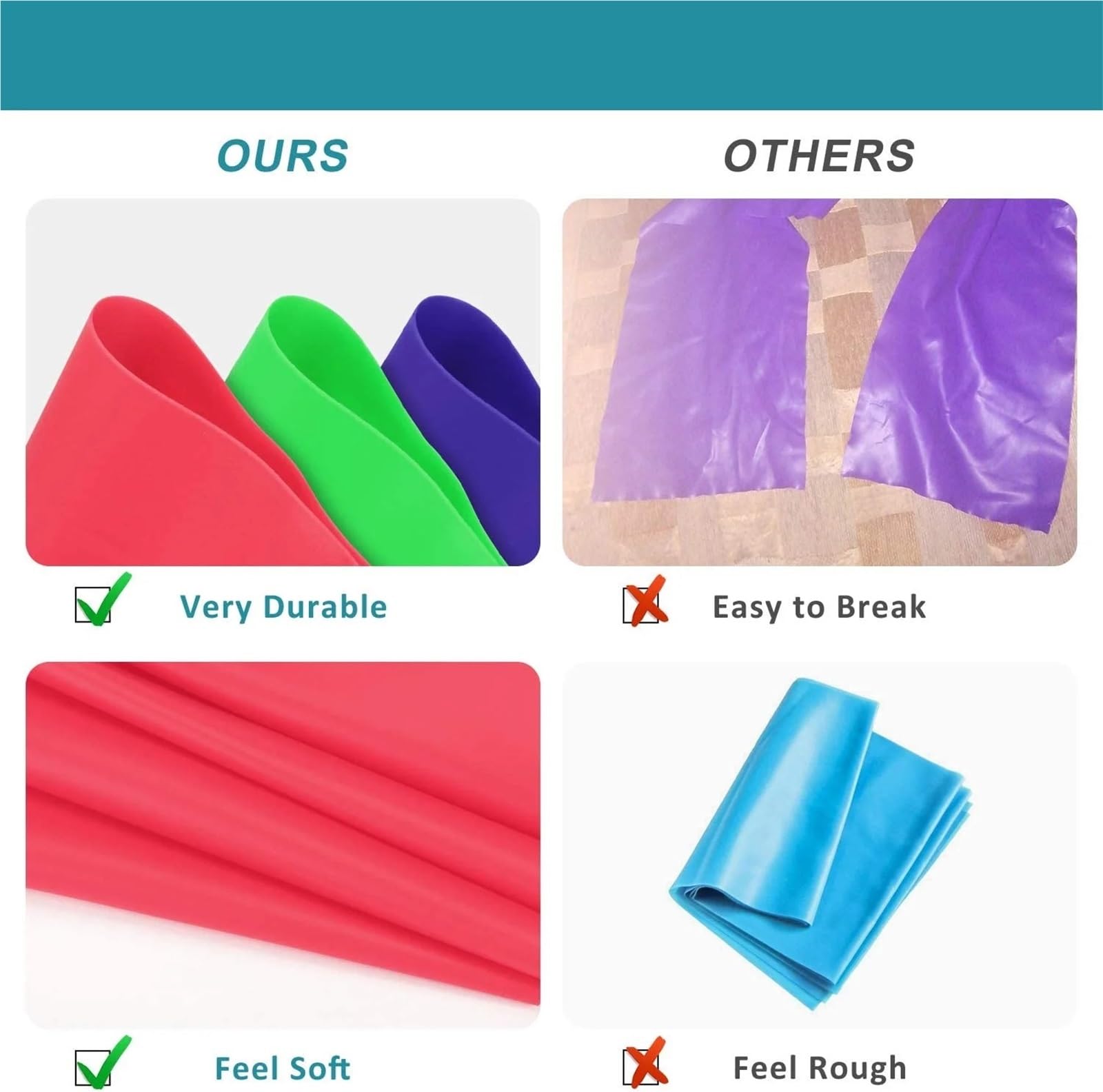 Fasce elastiche for esercizi, fasce di resistenza for yoga e pilates per Allenamento