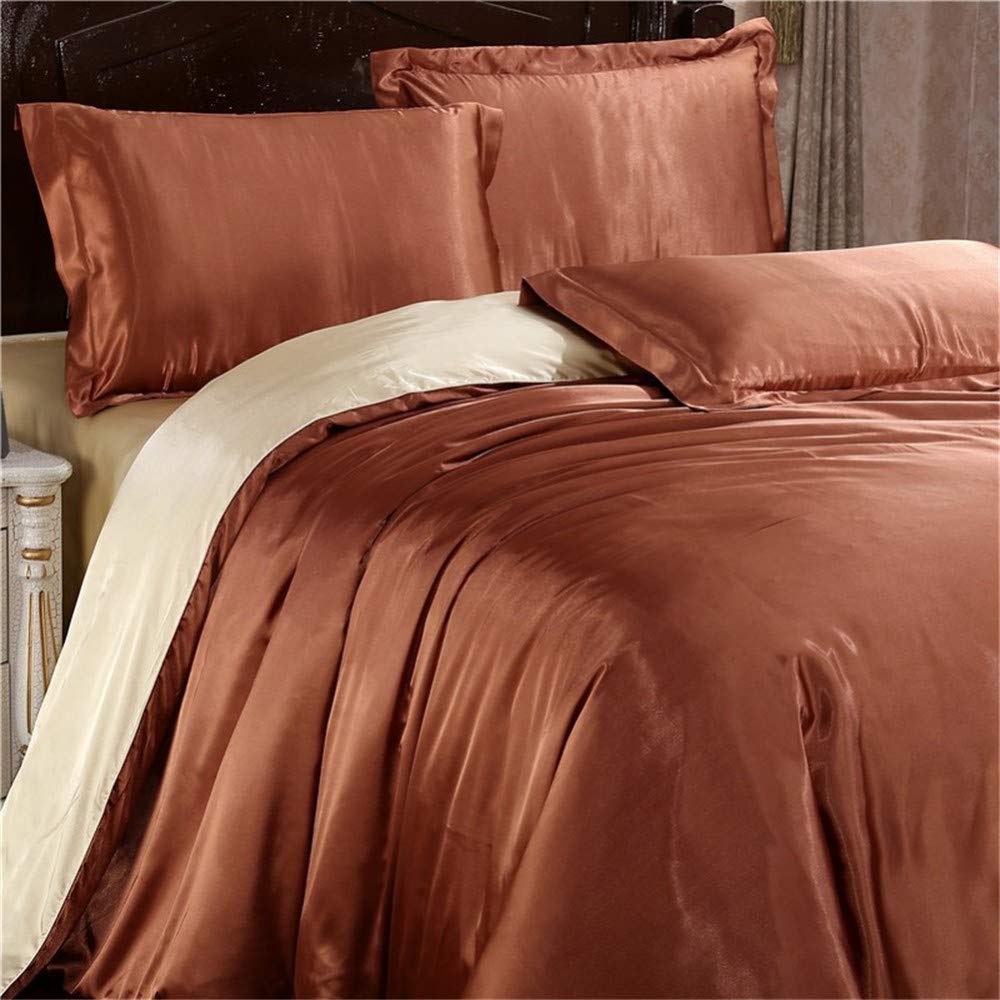 Jeux de housse de couette satinée anti-friction pour lit King