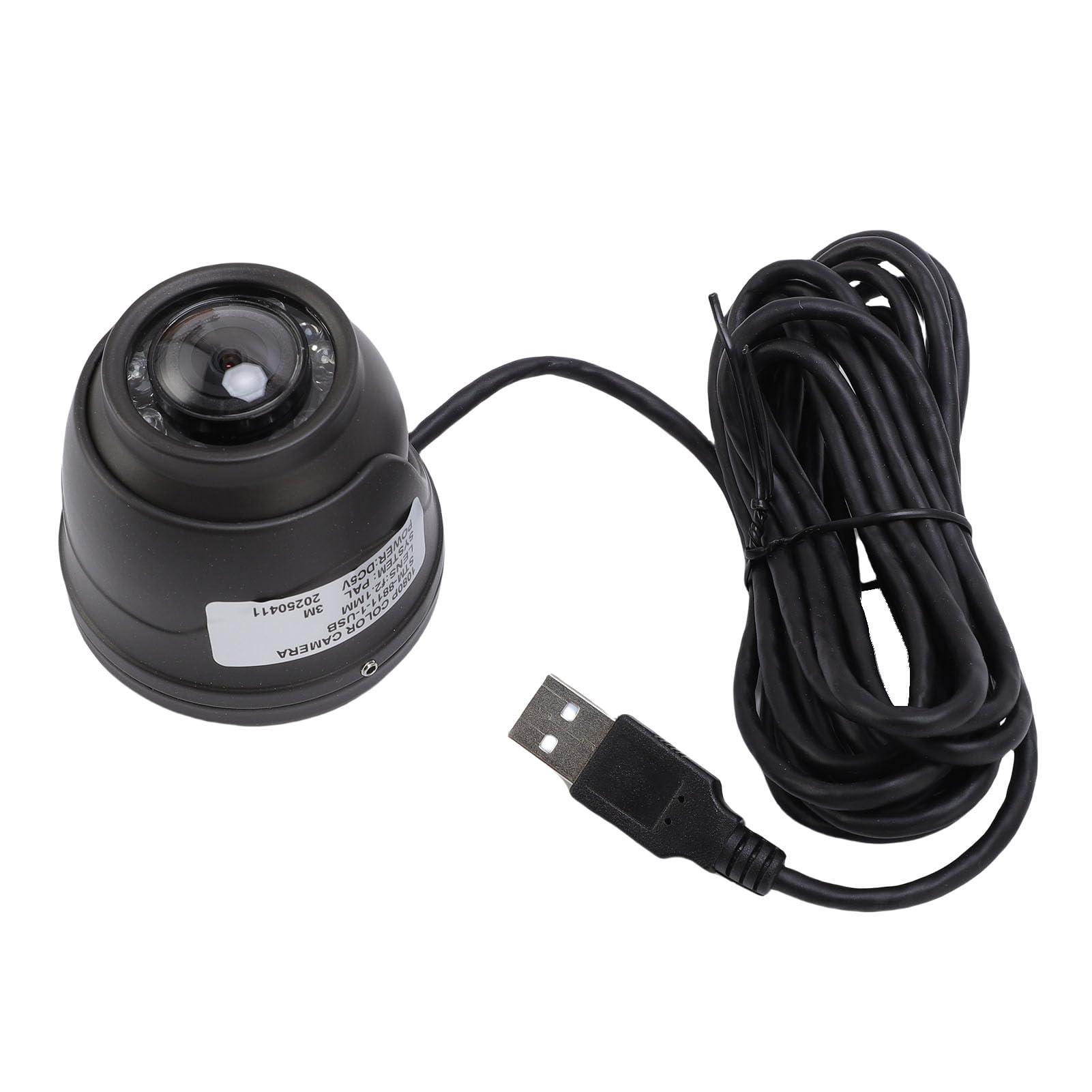 KKPLZZ Telecamera Dome, Telecamera di Sicurezza USB HD 2MP 1080P con Antiappannamento Antiurto Ampio Voltaggio, per Bus PC CCTV RasPi