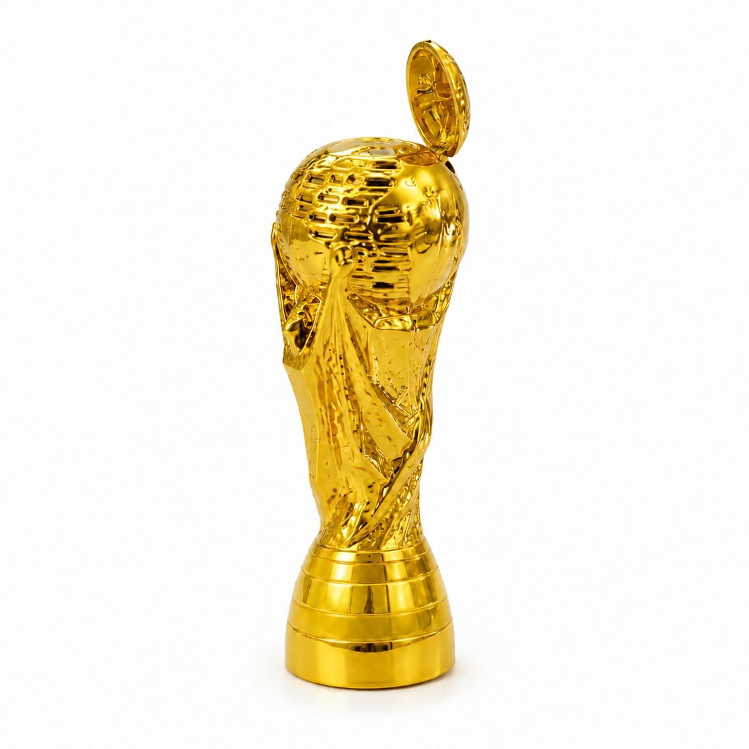 Qualiware Gold Large World Football Soccer Bubble Gun Memorabilia Replica Trophy Premium Collector Display Cup for Fans & Champions Boys & Girls