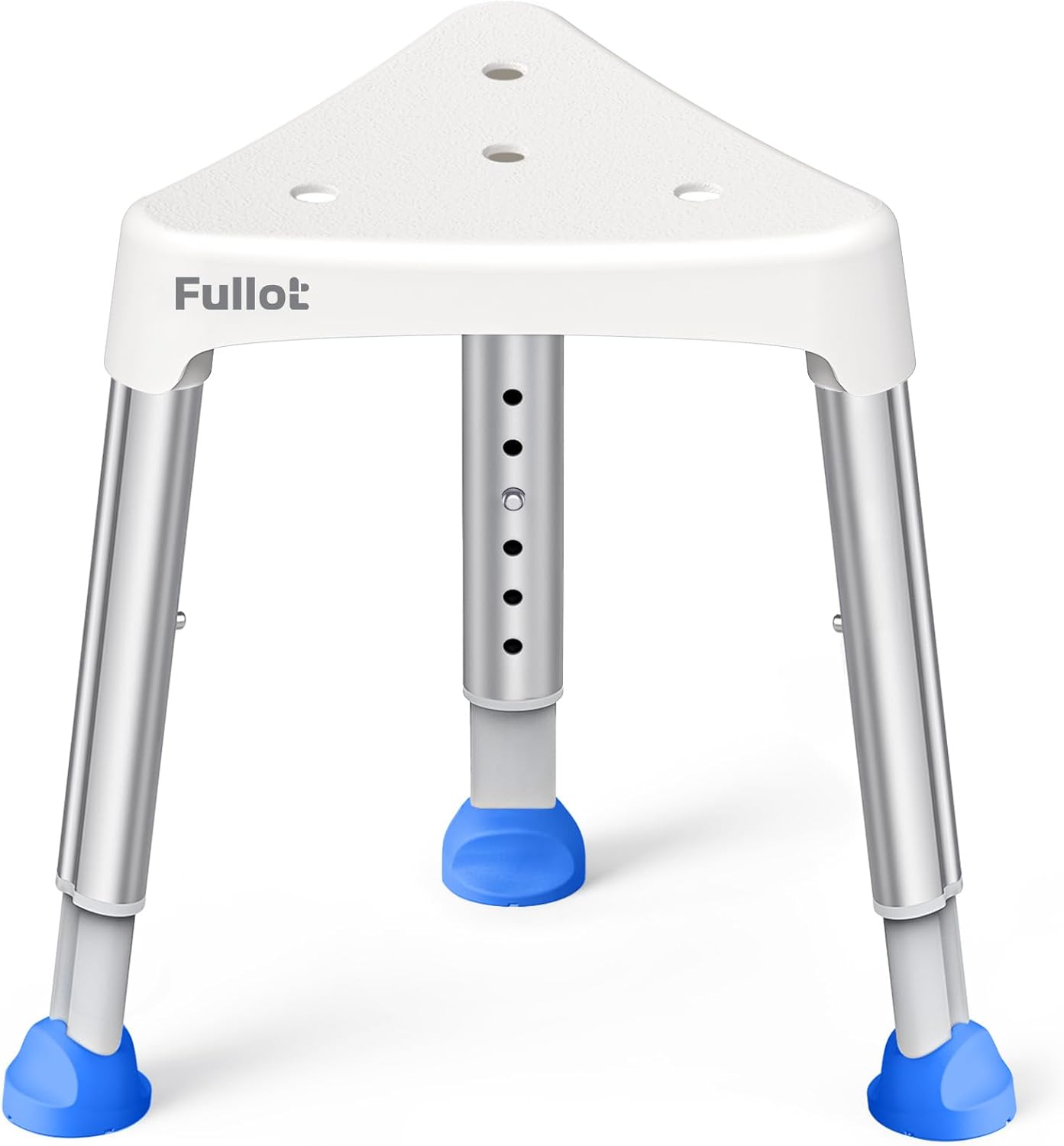 Space-Saving Triangular Shower Chair for Inside Shower, FSA/HSA Eligible 400 lbs Adjustable Shower Stool for Elderly and Disabled, Non-Slip Bathtub Chair with Stable-Bracing, Tool-Free Assembly, White PP seat