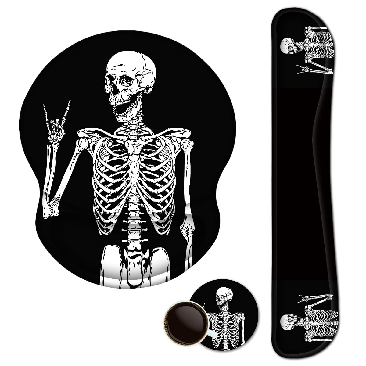 ArtSo Mouse Pad Keyboard Wrist Rest Support Ergonomic, Upgraded Cushion Mousepad Gel Memory Foam Non-Slip Rubber Base Pain Relief & Easy Typing for