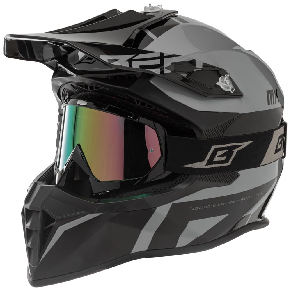Casco MUD II, Casco Moto da Cross Enduro con Calotta Termoplastica, EPS Doppia Densità, Omologato ECE 22.06, Ventilazione Multipla e Cinturino Doppio Anello, Diversi Colori Disponibili