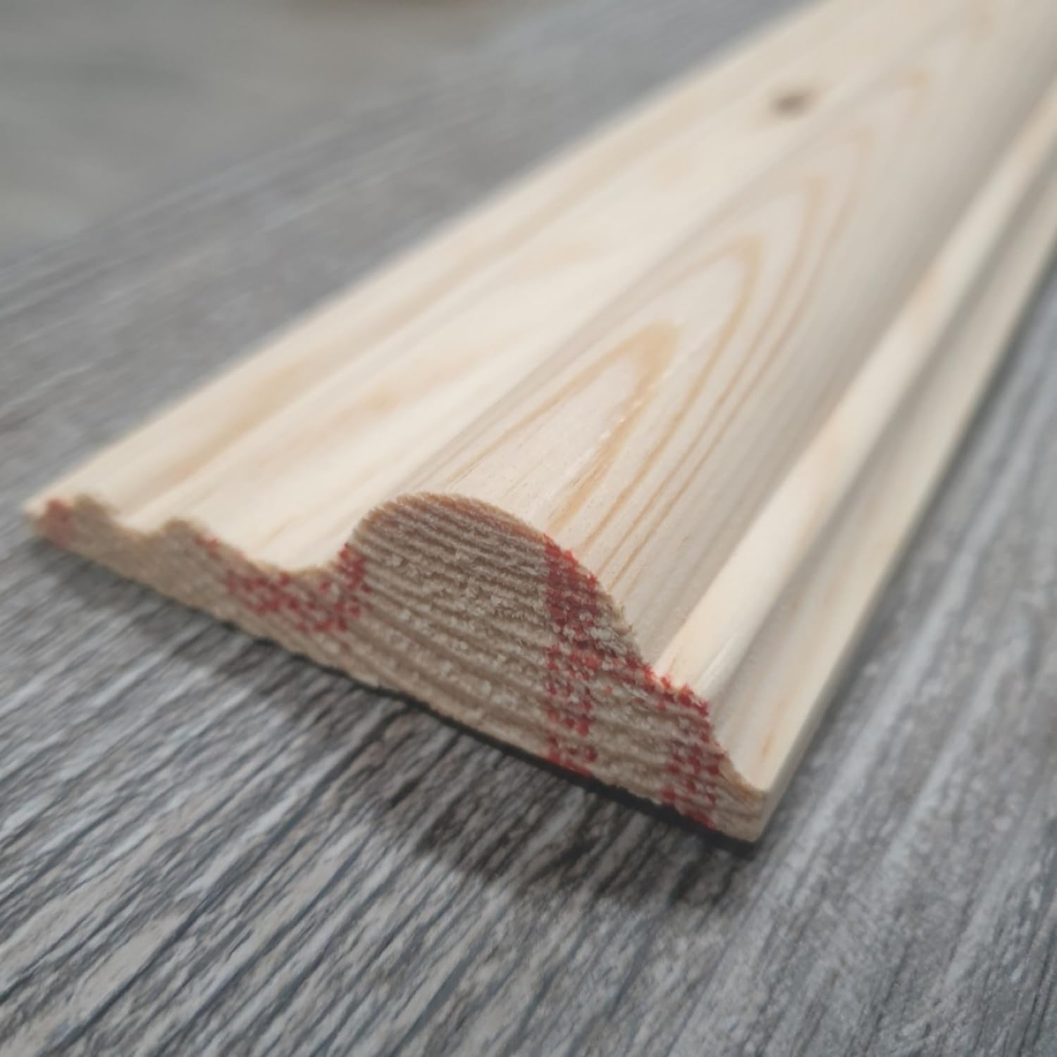 WOODICA Solid Pine Decorative Moulding Rail 1m x 63mm x 25mm | Softwood Dado Trim for Wall Panelling, Wainscoting & DIY Projects | Paintable & Stainable Pack (5)