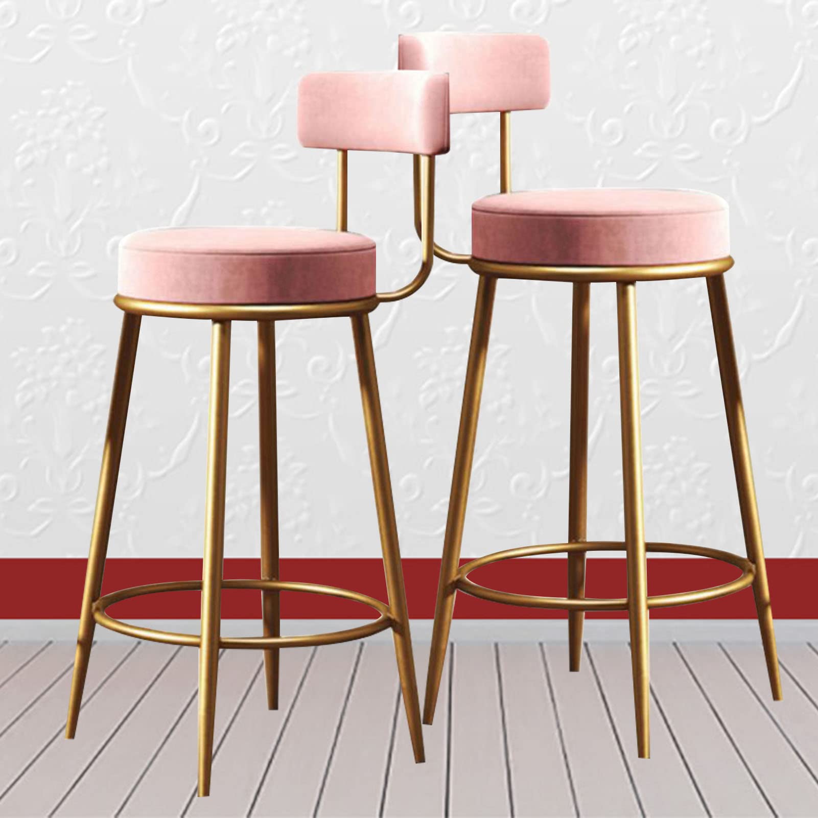 Tabourets de bar design nordique fer forgé lot de 2