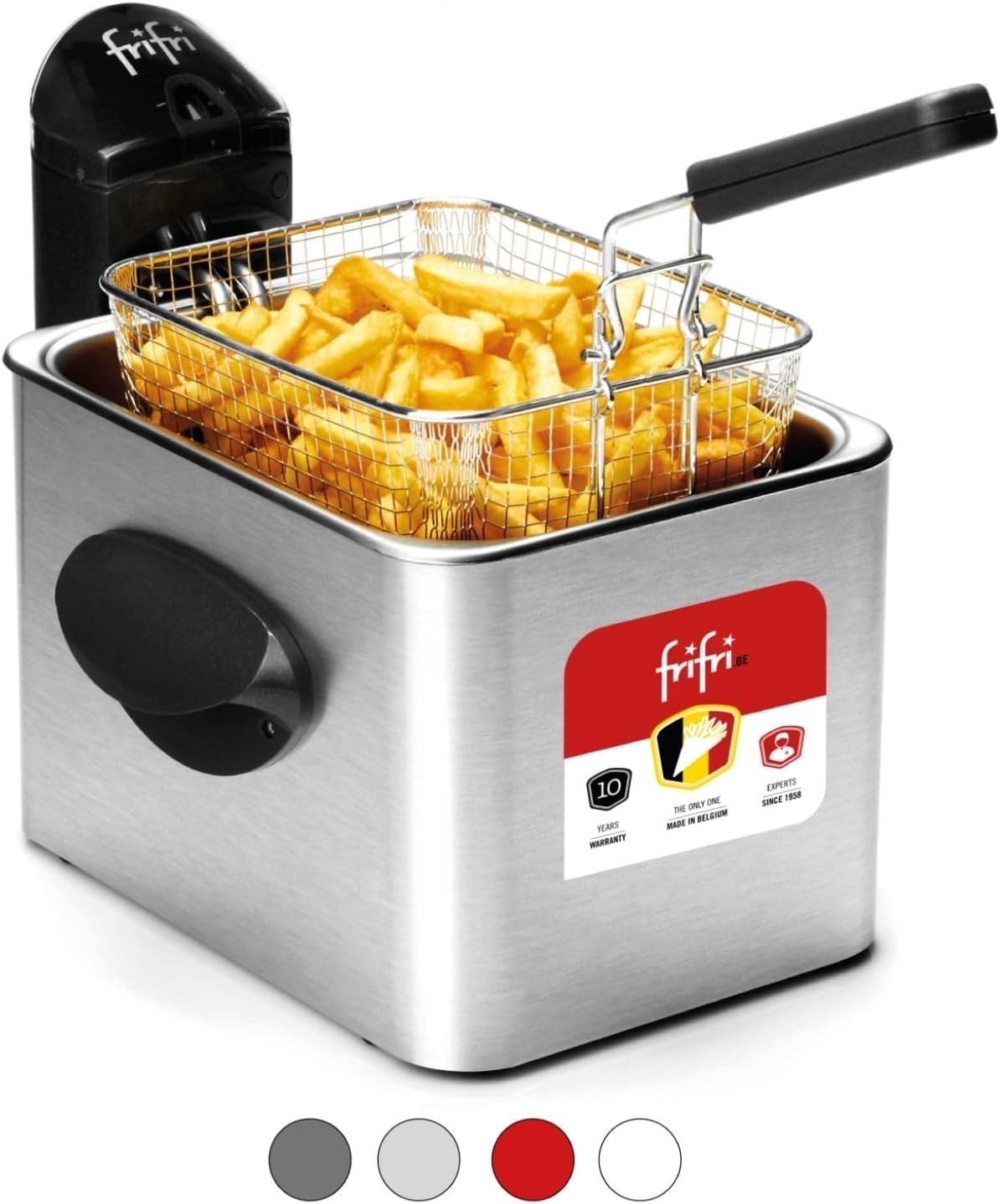 frifri Friteuse Expert 4,5L DUO 3200W - Design Rectangulaire,Tête de Chauffe Brevetée, Facile à Nettoyer - Aluminium