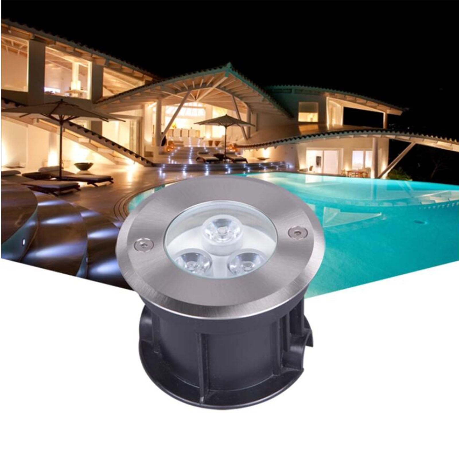 RGB Faretti Esterno LED Colorati Incasso - Faretti Per Piscina, Luce Sotterranea A LED, Faretto Subacqueo Incasso CA 24V, Luci Da Giardino Per Villa Impermeabili IP68, Illuminazione Decorativa(Yellow,