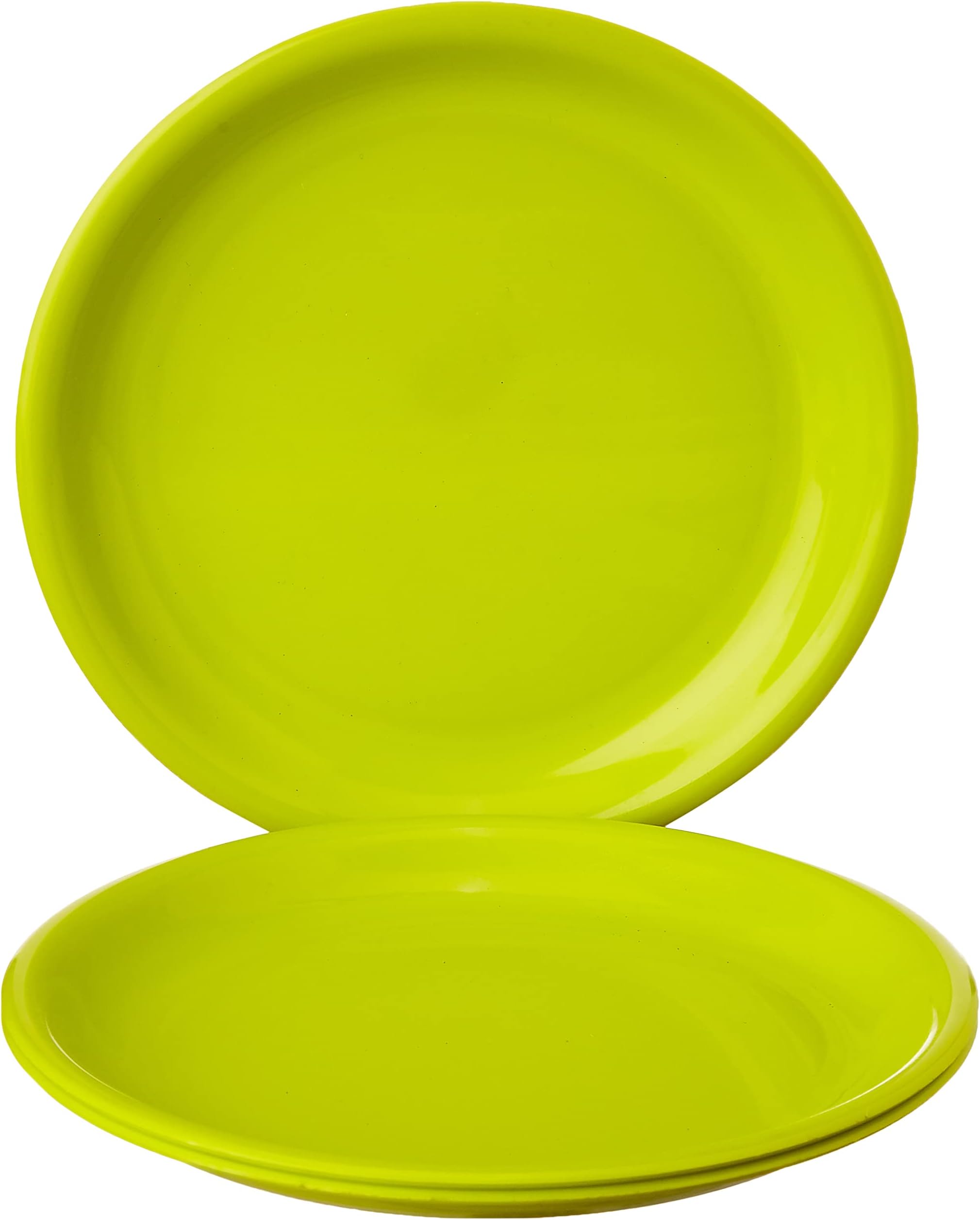 Kuber Industries Small Round 3 Pieces Unbreakable Plastic Microwave Safe Dinner Plates (Green) - CTKTC034836