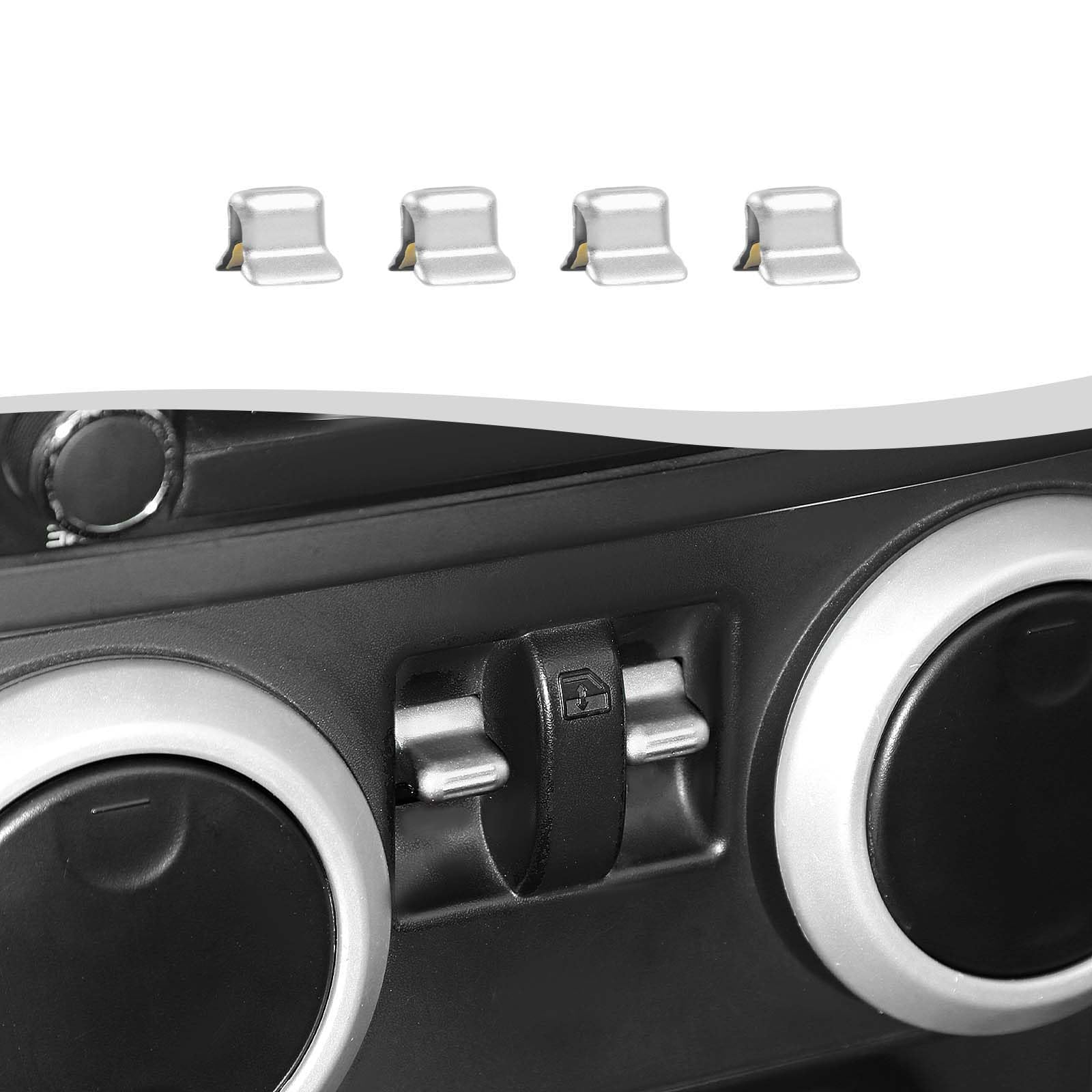SQQP Aluminium Center Console Window Switch Button Cover Fit for 2007-2011 Jeep Wrangler JK JKU(Silver)