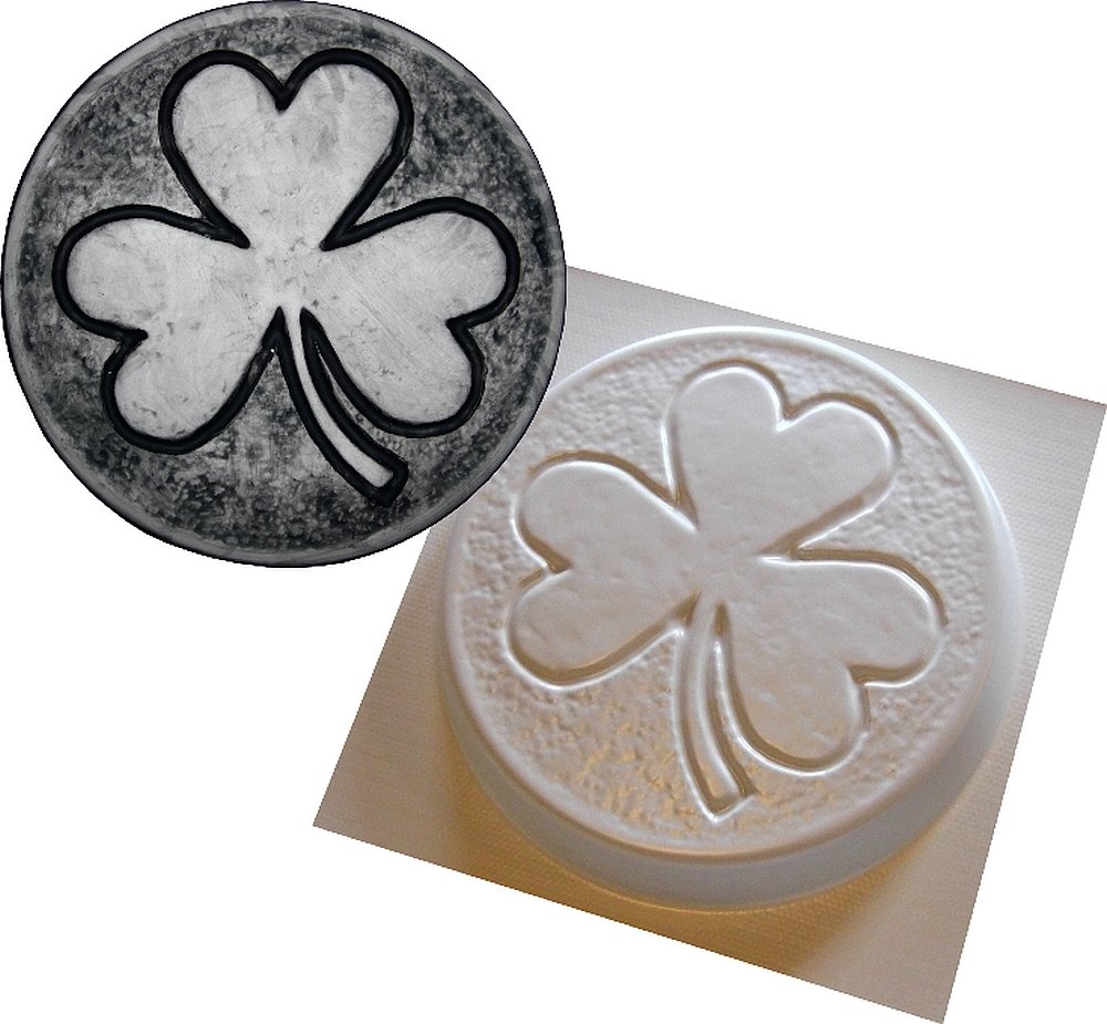 Dennycraftmoulds White Irish Shamrock Stepping Stone Mould Reusable Abs Plastic Mold For Making Concrete Garden Ornaments