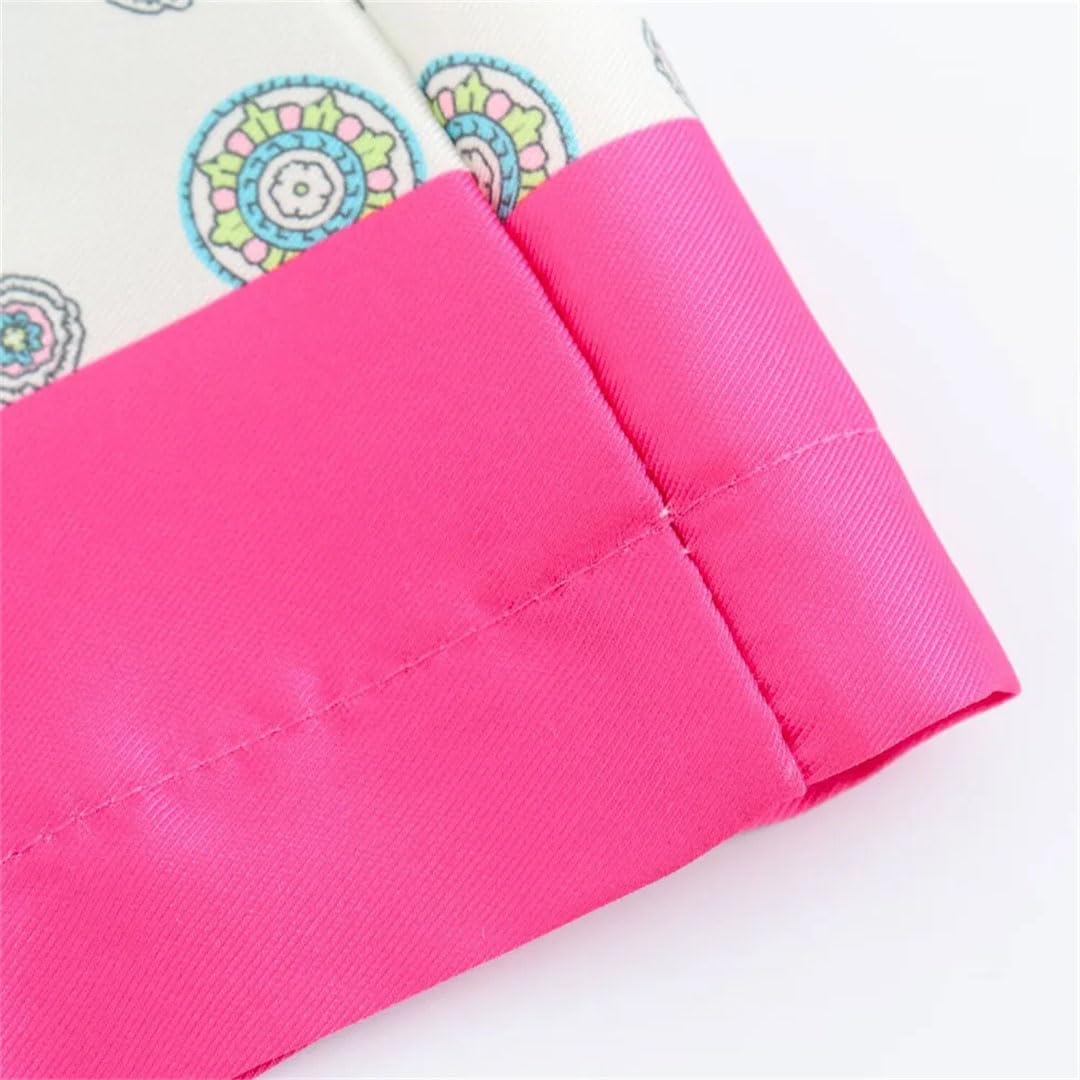 Set di pantaloni dritti da donna a maniche lunghe in seta con stampa impiombata