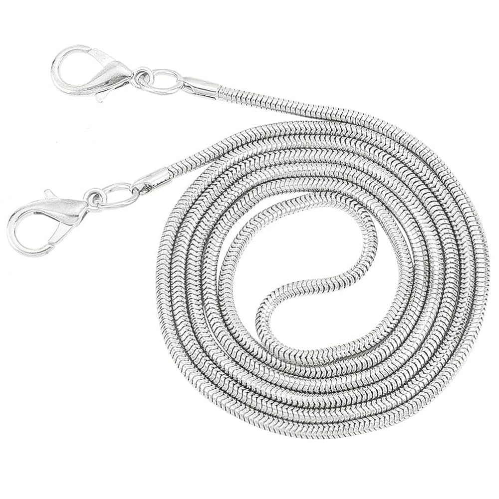 SSyang Thin Handbag Chain Strap Adjustable, Bag Chain in Ball Design,Braid Bag Strap,Thin Purse Adjustable,120cm,for Shoulder,Messenger,Handbag,DIY Making(Silver+Lobster Clasp)