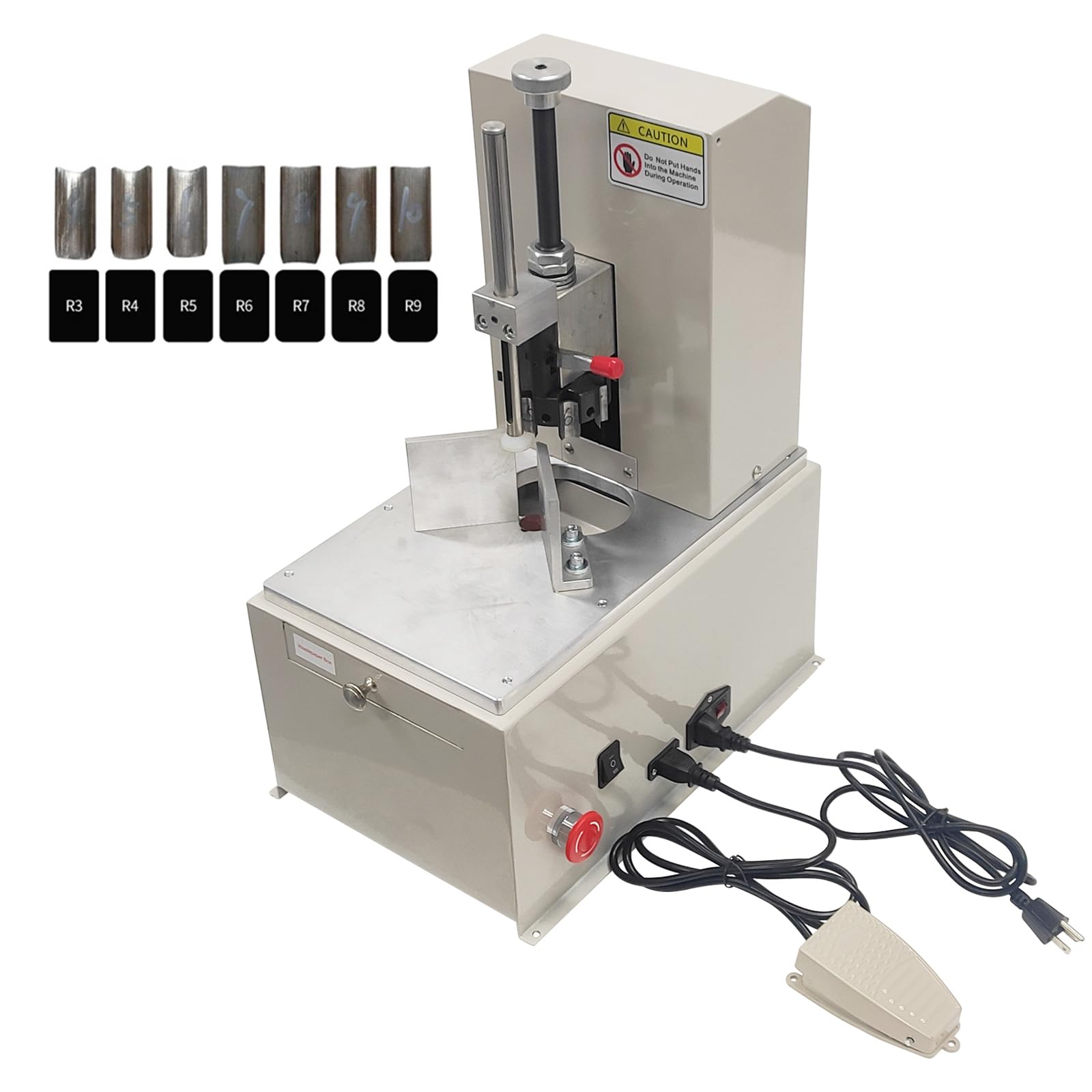 INTBUYING Electric Round Corner Cutter Machine, 110V Corner Rounding Machine with R3 R4 R5 R6 R7 R8 R9 Seven Types Cutting Blade/Foot Pedal, Heavy-Duty Fillet Paper Cutter for Name Card NoteBooks