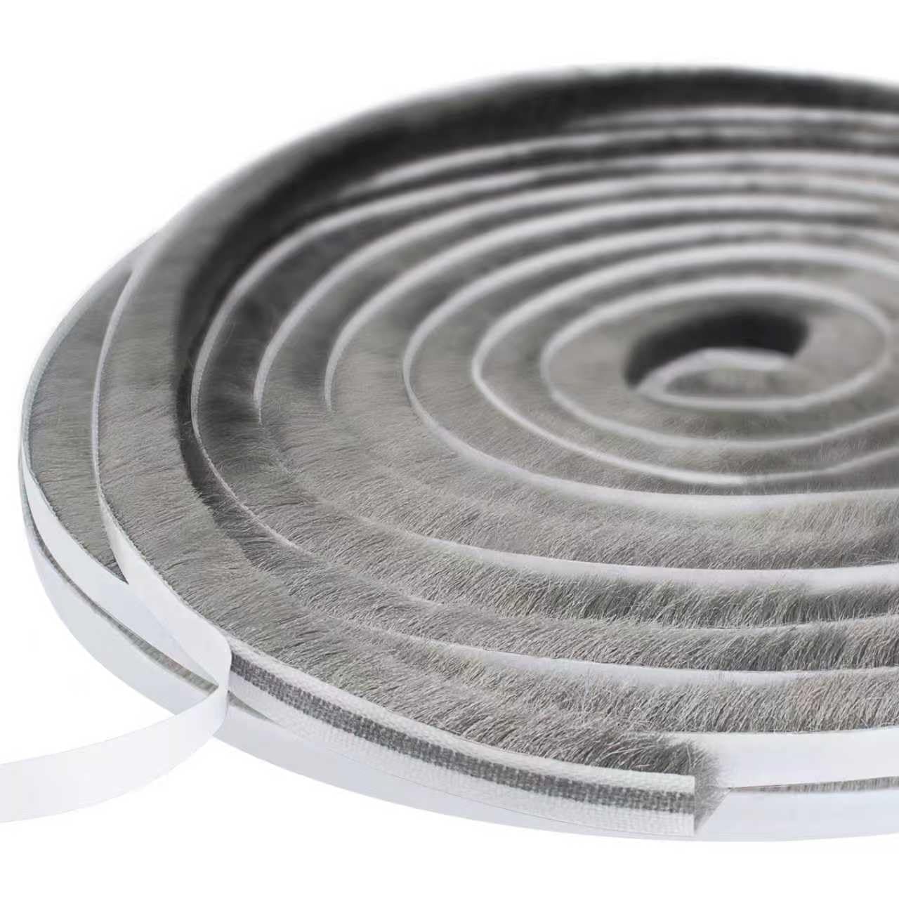 Brush Draft Excluder for Windows, 10 Meters(L) x 9 mm(W) x 15mm(T) Self-Adhesive Brush Weather Stripping Seal Strip Air Stopper for Sliding/External Door, Grey