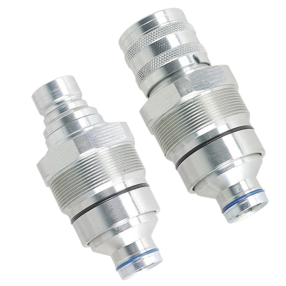 Flat Face Hydraulic Quick Connect Coupler Kit - 2-Piece Set with Male and Female 1/2 Inch Couplers Compatible with S450 S770 T450