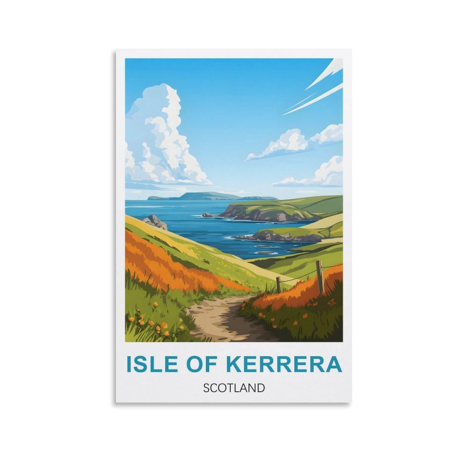 EZMLFA Diamond Painting Kits for Adults,Isle of Kerrera Scotland DIY Crystal Embroidery Gifts,Diamond Art Craft,for Living Room Home 30x40cm