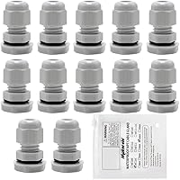 Vista 30 de MAKERELE Kit de prensaestopas NPT impermeable ajustable nailon 1/4" 3/8" 1/2" 3/4" cable de alivio de tensión de plástico conectores 38 piezas negro