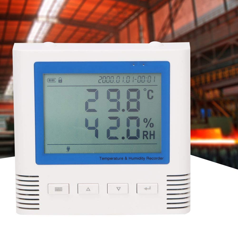 Registrador de Temperatura y Humedad Pantalla LCD Grande con Conexión USB para Monitoreo del Hogar y la Oficina