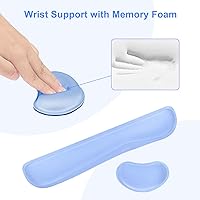 Vista 5 de MOSISO Juego de alfombrillas para mouse y teclado, reposamuñecas y reposamuñecas para teclado, reposamuñecas ergonómicas con espuma viscoelástica