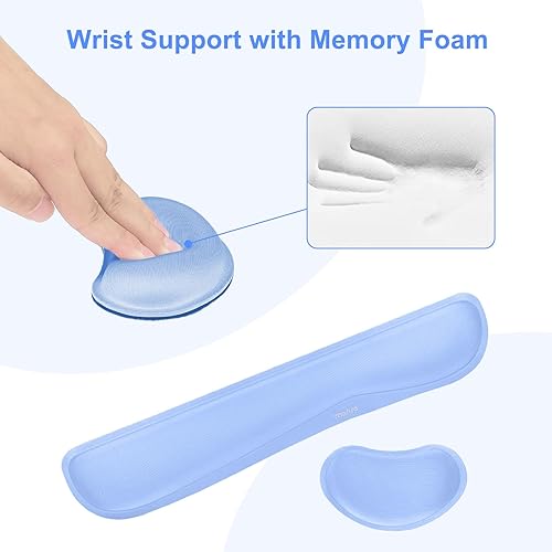 Miniatura 5 de MOSISO Juego de alfombrillas para mouse y teclado, reposamuñecas y reposamuñecas para teclado, reposamuñecas ergonómicas con espuma viscoelástica