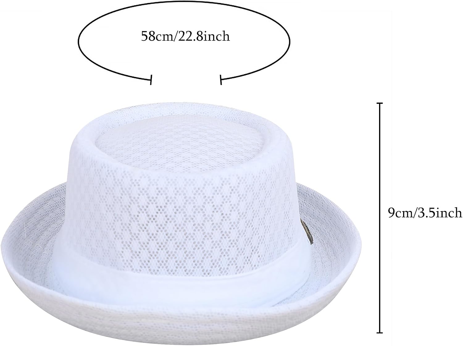 Summer Mesh Pork Pie Hat Cute Fedora Hat Lightweight Breathable Short Brim Bowler Derby Cap for Men Women