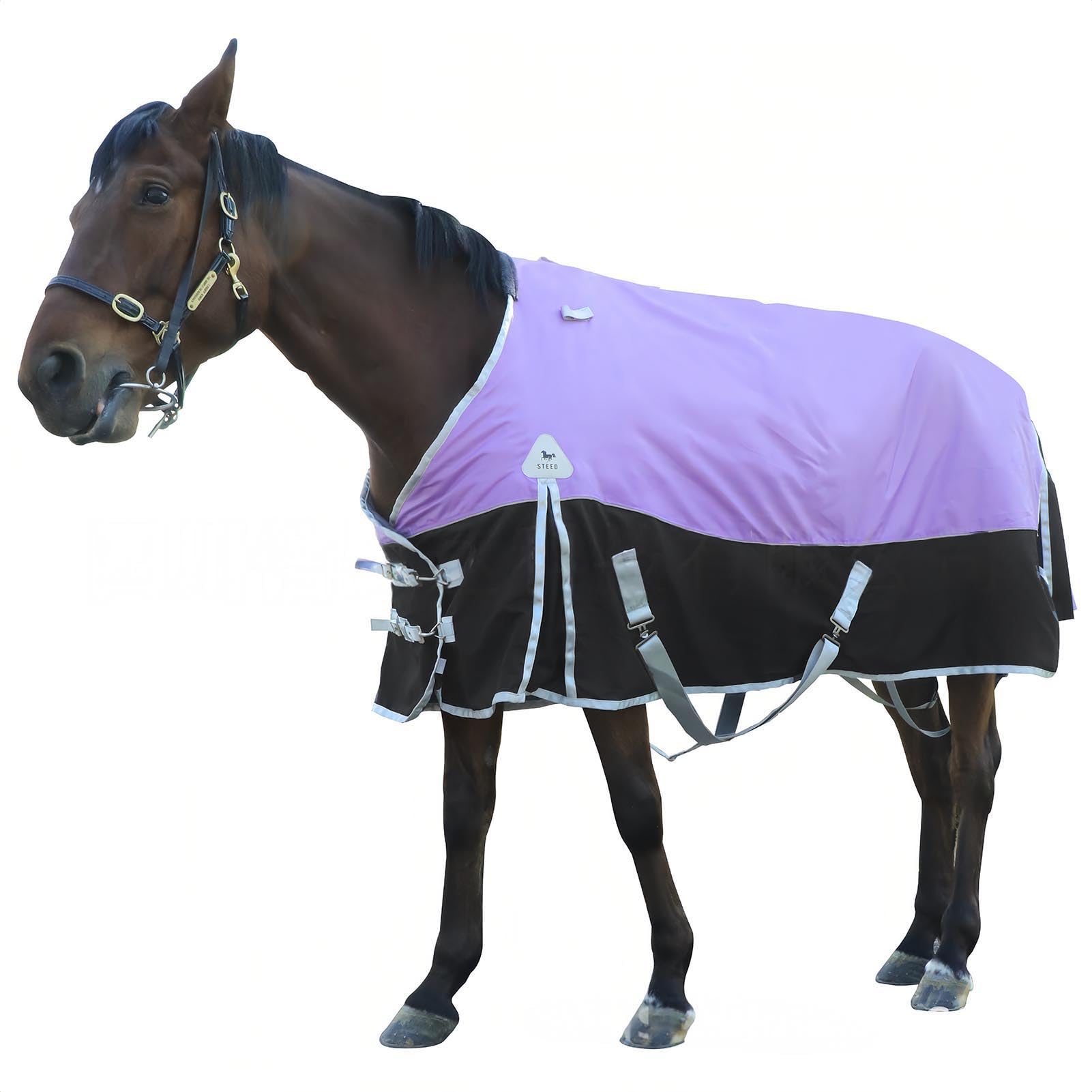 Coperte per cavalli per l'inverno, teli antipioggia impermeabili 1200D con coperture per collo e coda, coperta per cavallo resistente, di grandi dimensioni per cavalli veri, attrezzatura da esterno