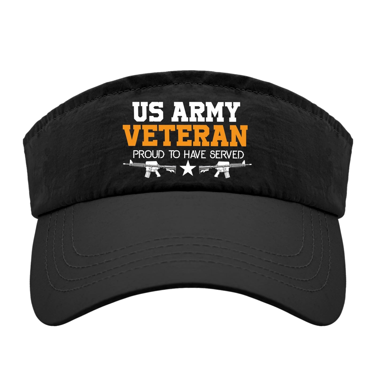 Generic Us Army Veteran Proud to Have Served Cap Visor for Teens Visor Hat Reversible Sun Visor Hat, One Size-Medium, Allblack