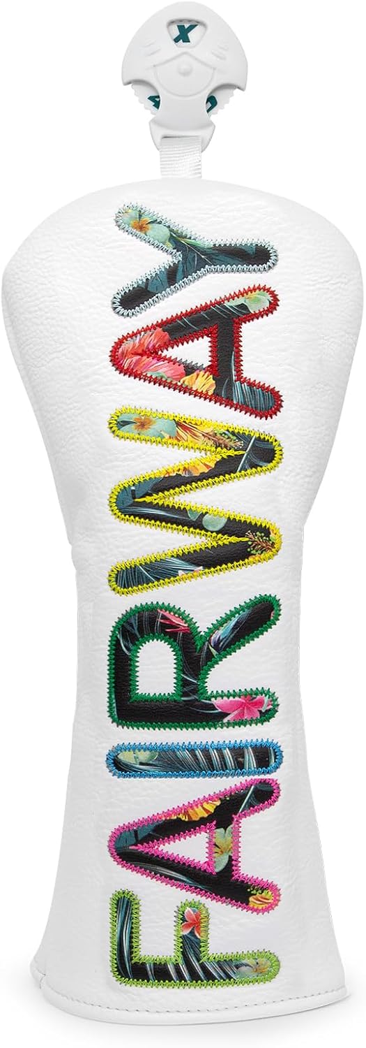 Golf Club Head Covers White for Driver, Fairway Hybrid Woods - 4 Options - Synthetic Leather Driver Headcover, Fairway Wood Head Cover, Golf Hybrid Head Cover