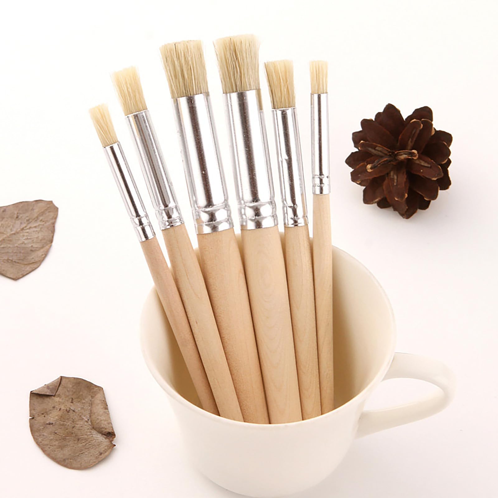 pinceles de cerdas naturales, pinceles de madera para esténcil, pinceles para pintura artística, pinceles para acuarela, pintura al óleo, creación de tarjetas, manualidades, proyectos de bricolaje.